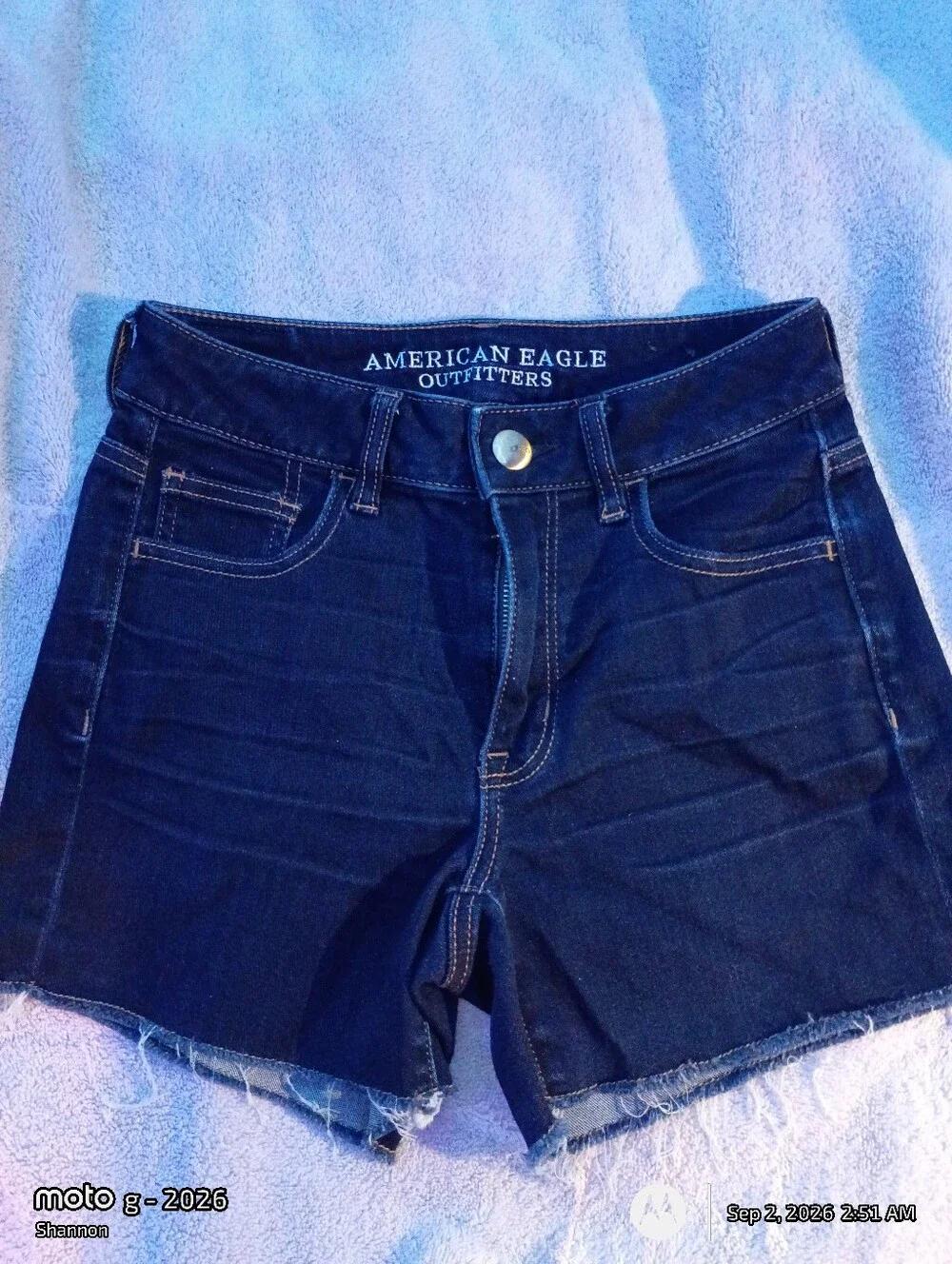 American Eagle Outfitters Navy Blue Denim Cutoff Shorts